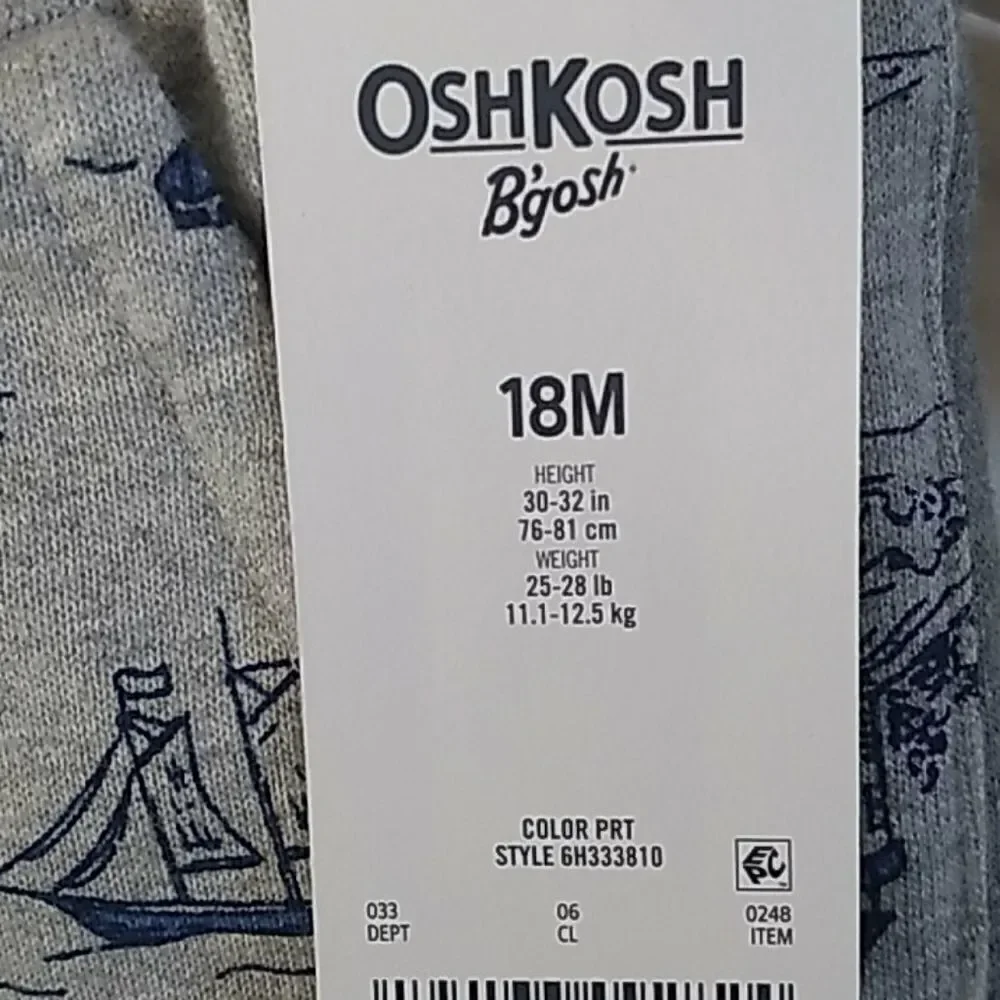 NWT OshKosh Nautical French Terry Joggers